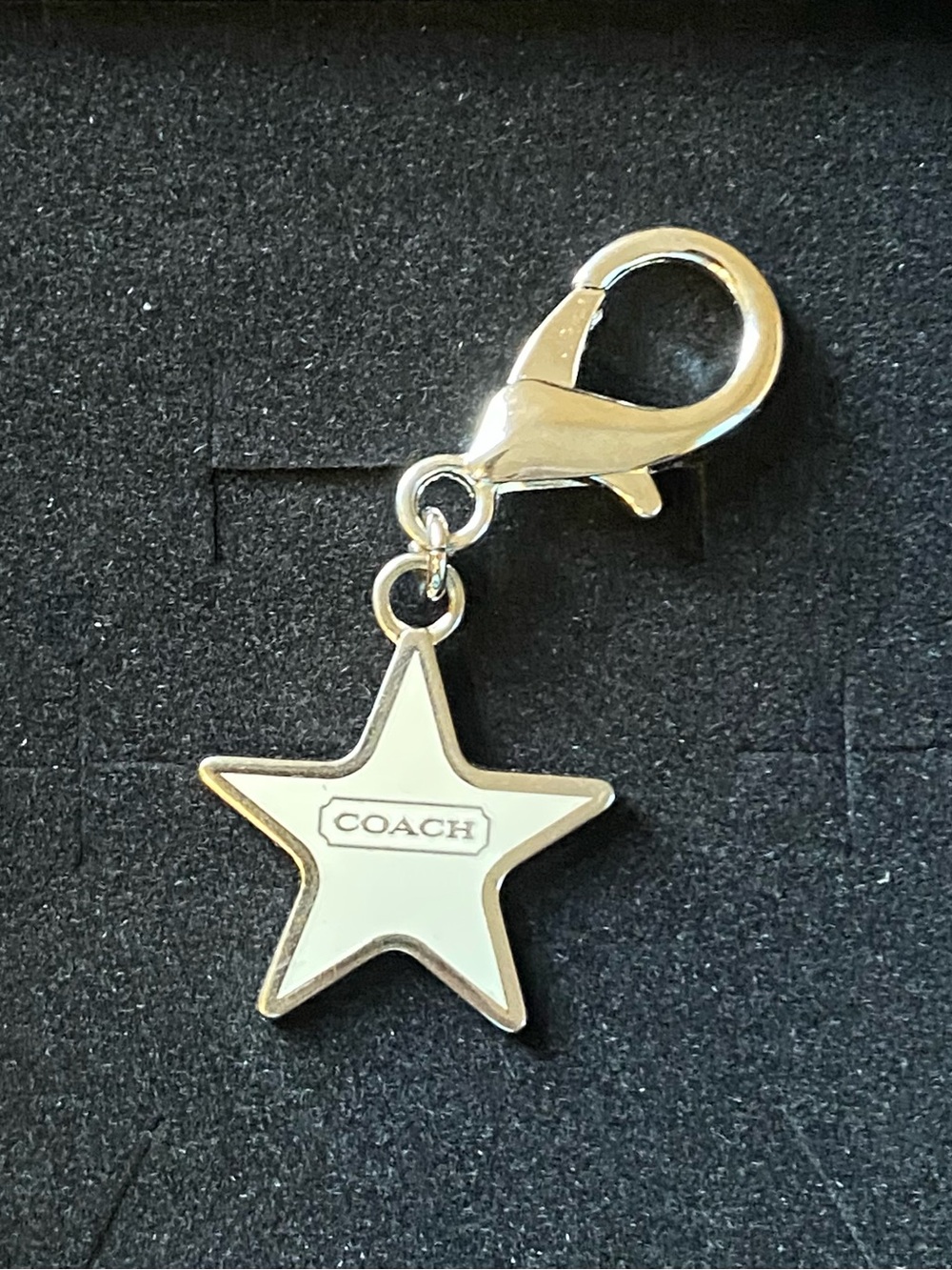 COACH White Enamel Star Wristlet/Bag Charm